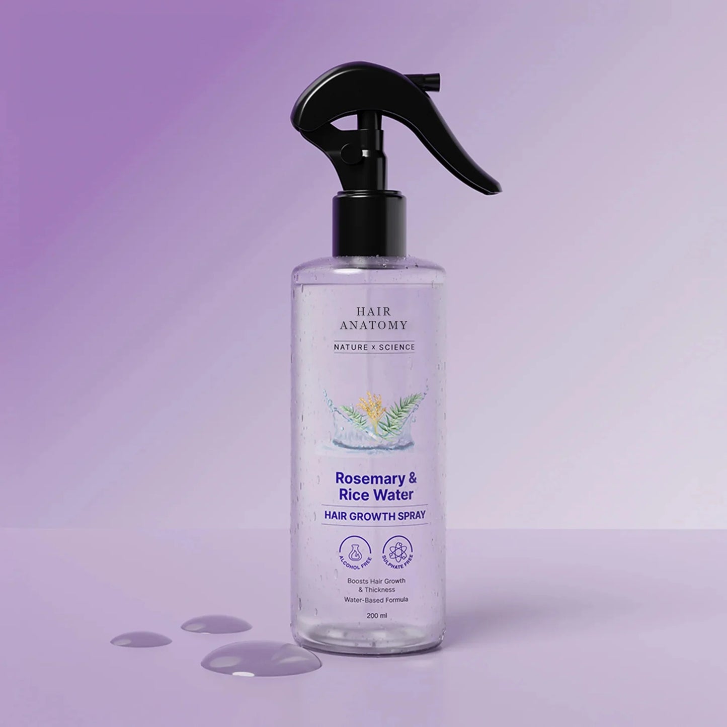Bare Anatomy Rosemary Water Spray for Hair Growth & Thickness with Rice Water – 200ml Buy 1 Get 1